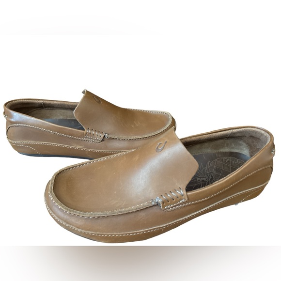 OLU KAI Kulana Venetian Driver Loafer 10/18 Fox Tan Leather 10380-FX63 Size 8.5M - Picture 1 of 10